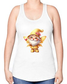 gnome with butterfly 05# - gnome -Racerback Tank