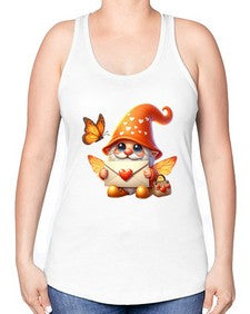 gnome with butterfly 06# - gnome -Racerback Tank