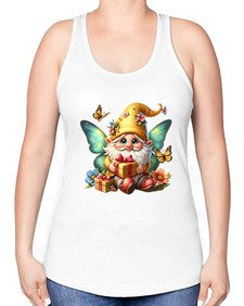 gnome with butterfly 07# - gnome -Racerback Tank