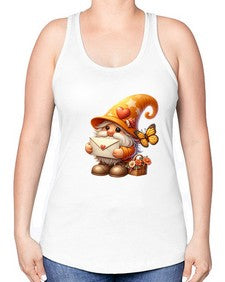 gnome with butterfly 09# - gnome -Racerback Tank