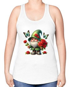 gnome with butterfly 11# - gnome -Racerback Tank