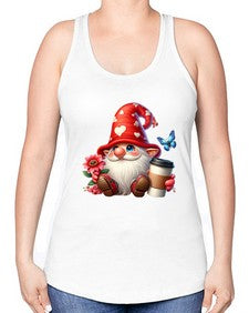 gnome with butterfly 12# - gnome -Racerback Tank