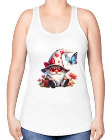 gnome with butterfly 13# - gnome -Racerback Tank