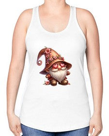 gnome with butterfly 15# - gnome -Racerback Tank
