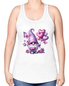 gnome with butterfly 19# - gnome -Racerback Tank