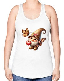 gnome with butterfly 22# - gnome -Racerback Tank