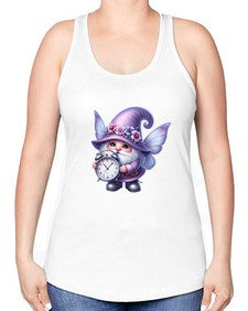 gnome with butterfly 23# - gnome -Racerback Tank