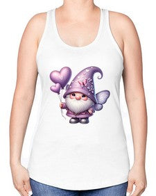 gnome with butterfly 25# - gnome -Racerback Tank