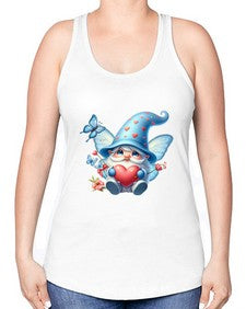 gnome with butterfly 28# - gnome -Racerback Tank