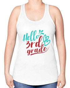 hallo third grade 231# - third grade -Racerback Tank
