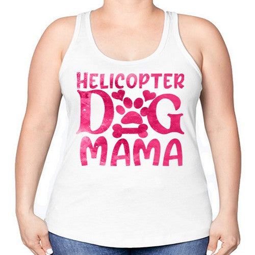 helicopter dog mama 148# - dogs -Racerback Tank