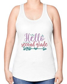 hello second grade 320# - second grade -Racerback Tank