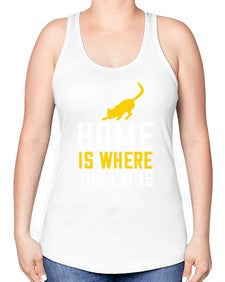 home is where the cat is Style 49# - cats -Racerback Tank