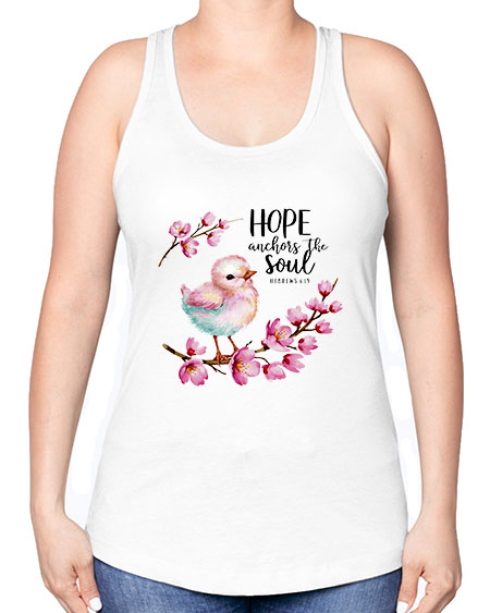 hope anchors the soul 41# - birds -Racerback Tank