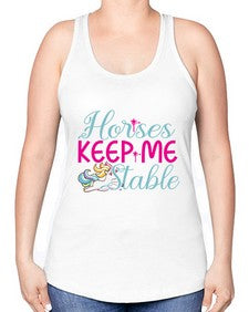 horses keep me stable 170# - unicorn -Racerback Tank