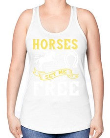 horses set me free Style 39# - horse -Racerback Tank