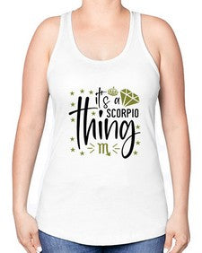 its a scorpio thing 262# - scorpio -Racerback Tank