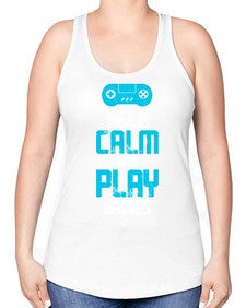 keep calm and play games 133# - video games -Racerback Tank