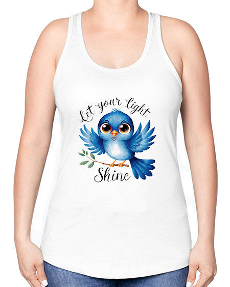 let your light shine 61# - birds -Racerback Tank