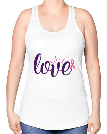 love Style 7# - breast cancer -Racerback Tank
