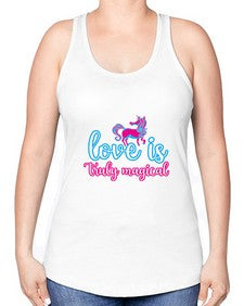 love is truly magical 271# - unicorn -Racerback Tank