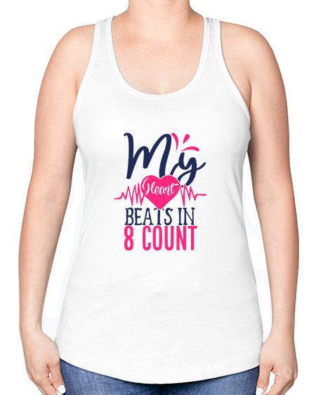 my heart beats in count 1740# - cheer -Racerback Tank