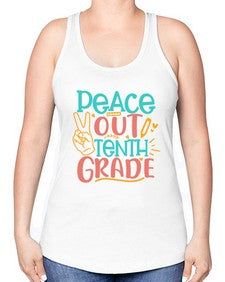 one twenty Peace out tenth grade 605# - tenth grade -Racerback Tank