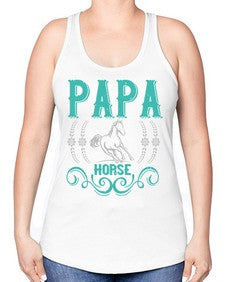 papa horse Style 26# - horse -Racerback Tank