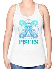 pisces Zodiac 381# - pisces -Racerback Tank