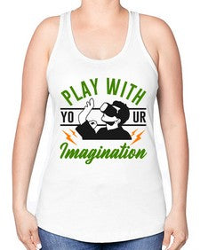 play with imagination 146# - video games -Racerback Tank