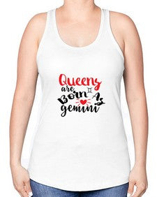 queens Are Born As Gemini 385# - gemini -Racerback Tank
