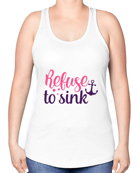 refuse to sink Style 4# - breast cancer -Racerback Tank