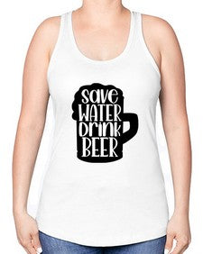 save water drink beer 1516# - beer -Racerback Tank