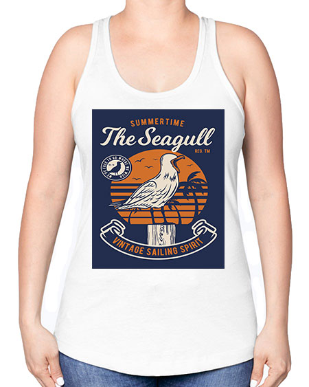 seagul bird 67# - birds -Racerback Tank