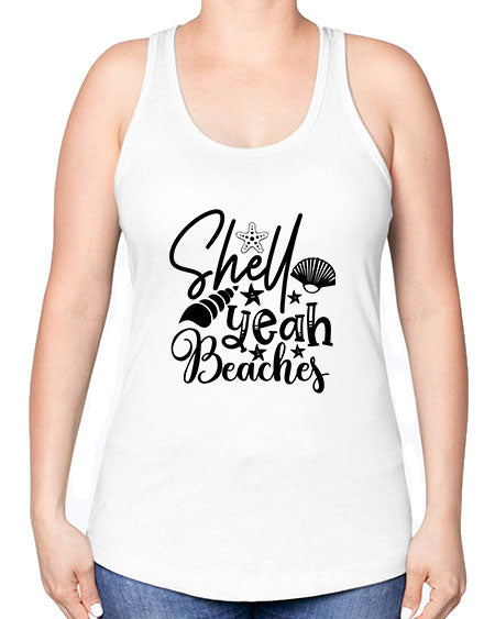 shell yeah beaches Style 75# - summer -Racerback Tank