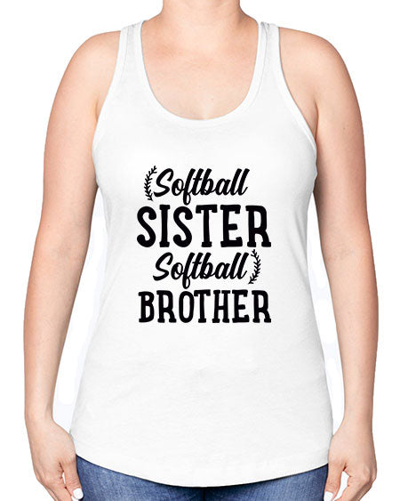 softball sister softball brother 2273# - softball -Racerback Tank