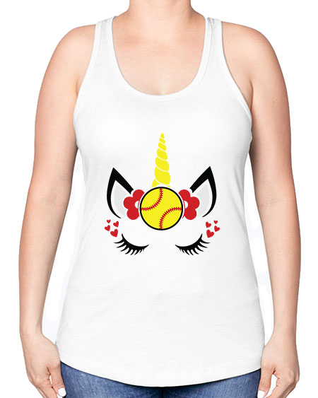 softball unicorn 397# - softball -Racerback Tank