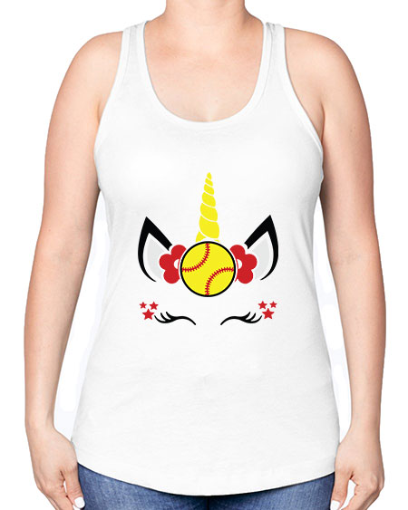 softball unicorn 398# - softball -Racerback Tank