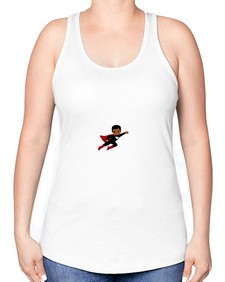 super kid 5# - black boys or men -Racerback Tank