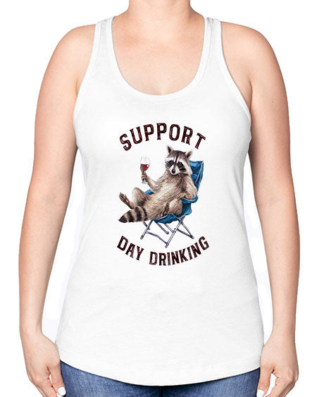 support day drinking 67# - raccoon -Racerback Tank