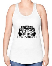 surviving fatherhood one beer at a time 1594# - beer -Racerback Tank