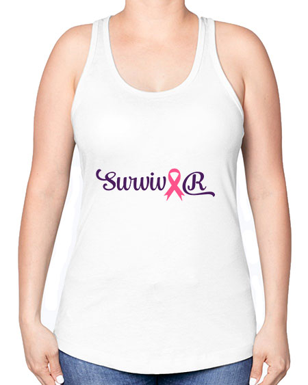 survivor 251# - breast cancer -Racerback Tank