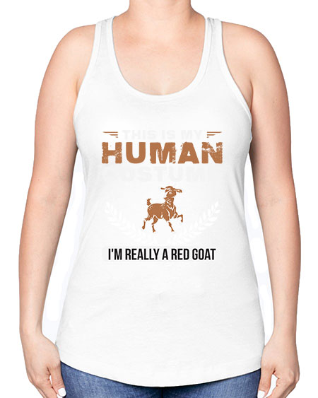 this is my human costume im really a red goat Style 1# - goat -Racerback Tank