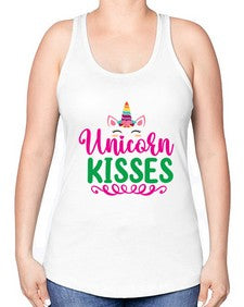 unicorn kisses 468# - unicorn -Racerback Tank