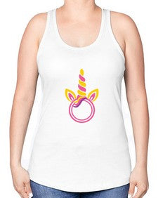 unicorn monogram frame 477# - unicorn -Racerback Tank