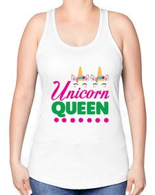 unicorn queen 481# - unicorn -Racerback Tank
