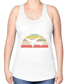 wander often wonder always  47# - airplane -Racerback Tank