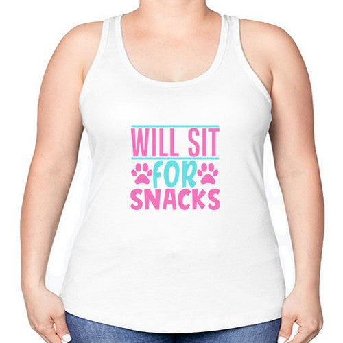 will sit for snacks Style 57# - dogs -Racerback Tank