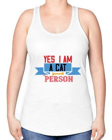 yes i am acat person Style 123# - cats -Racerback Tank