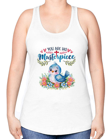 you are his masterpiece 85# - birds -Racerback Tank